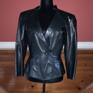- Leather Fully Lined Blazer -